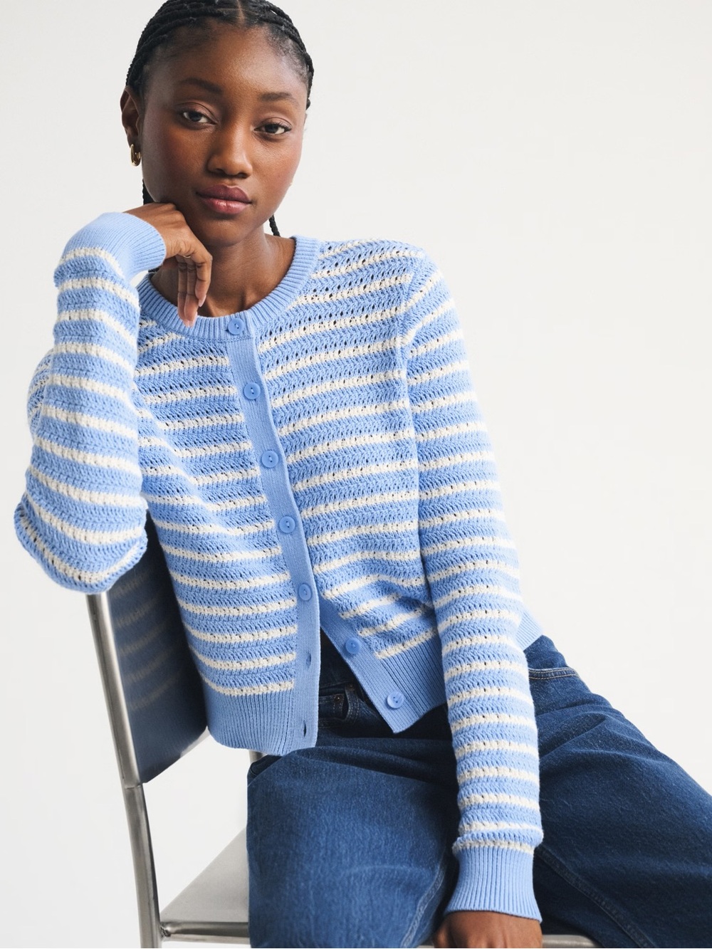 Abercrombie & Fitch Shruken Crew Cardigan Small
